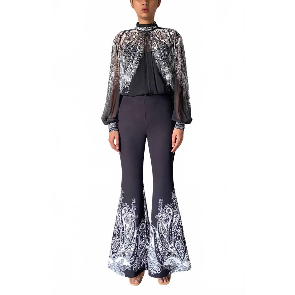 NEW HEMANT & NANDITA viri high neck with cami top in black white - Picture 4 of 7